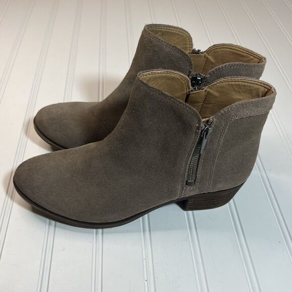 Lucky Brand Womens Suede Leather Ankle Booties Tan 8M - Picture 5 of 12